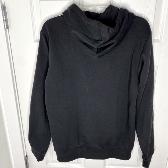 Adidas Black Linear Logo 3- Stripe Pullover Hoodie Unisex - Size Small - Picture 6 of 8